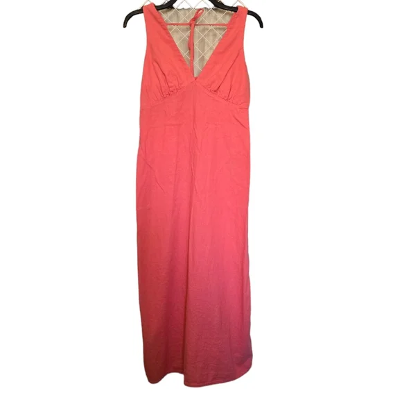Old Navy Pink Linen Blend Midi Dress Size Medium